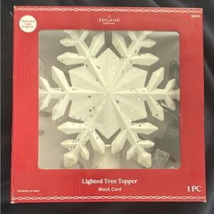 White Snowflake Lighted Tree Topper